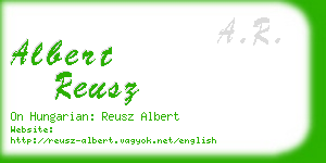 albert reusz business card